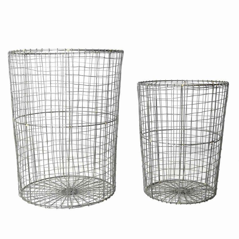 Gracie Oaks Simple Designed Metal/Wire Bucket Set Wayfair